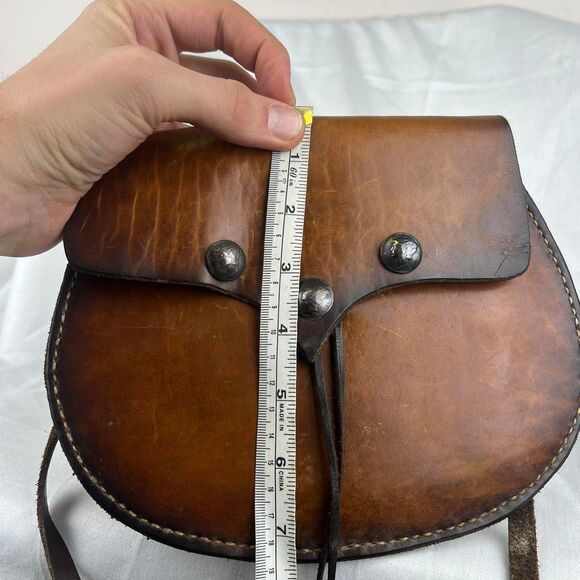 Vintage Leather Brown Purse Hand Made Boho - Picture 7 of 7